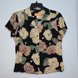 Nani, Division of Tori Richards Black Floral Women's Top Size M